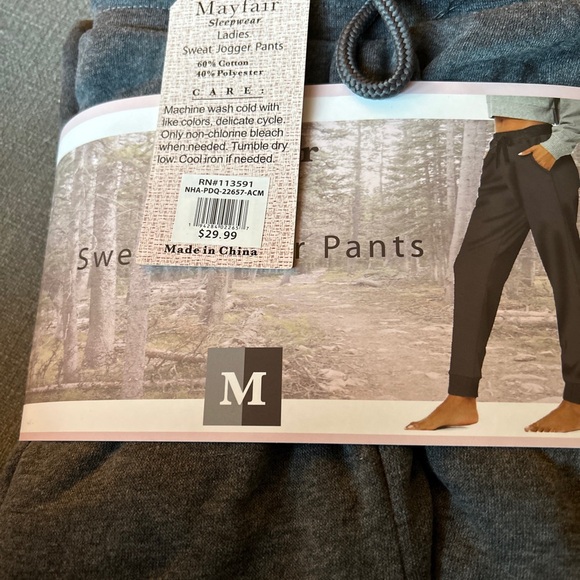 New MayFair Charcoal Gray Women’s Sweat Jogger Pants Size:Medium - Picture 4 of 4